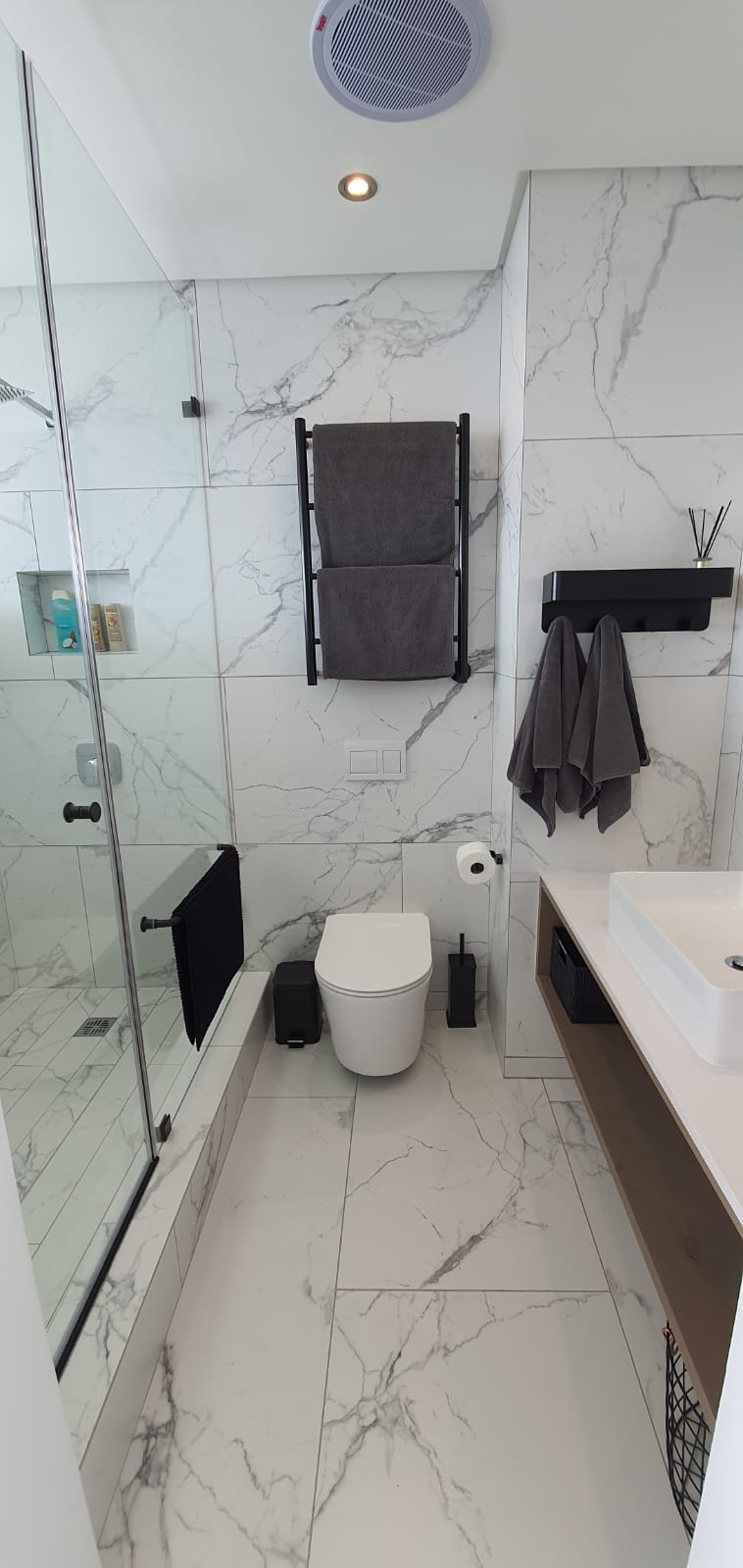 Cape Town Apartment Studio Flat Bathroom Tiling Marble Construction Builders Building Interiors